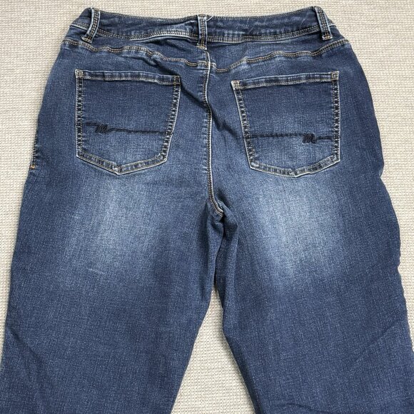 Maurices Womens Blue Denim Curvy Jeans Rolled Cuffs Mid Rise Size 5/6 Reg - Picture 4 of 12